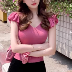 Women's Knit Top - Summer, Lightweight, Short Sleeve - Style 843313